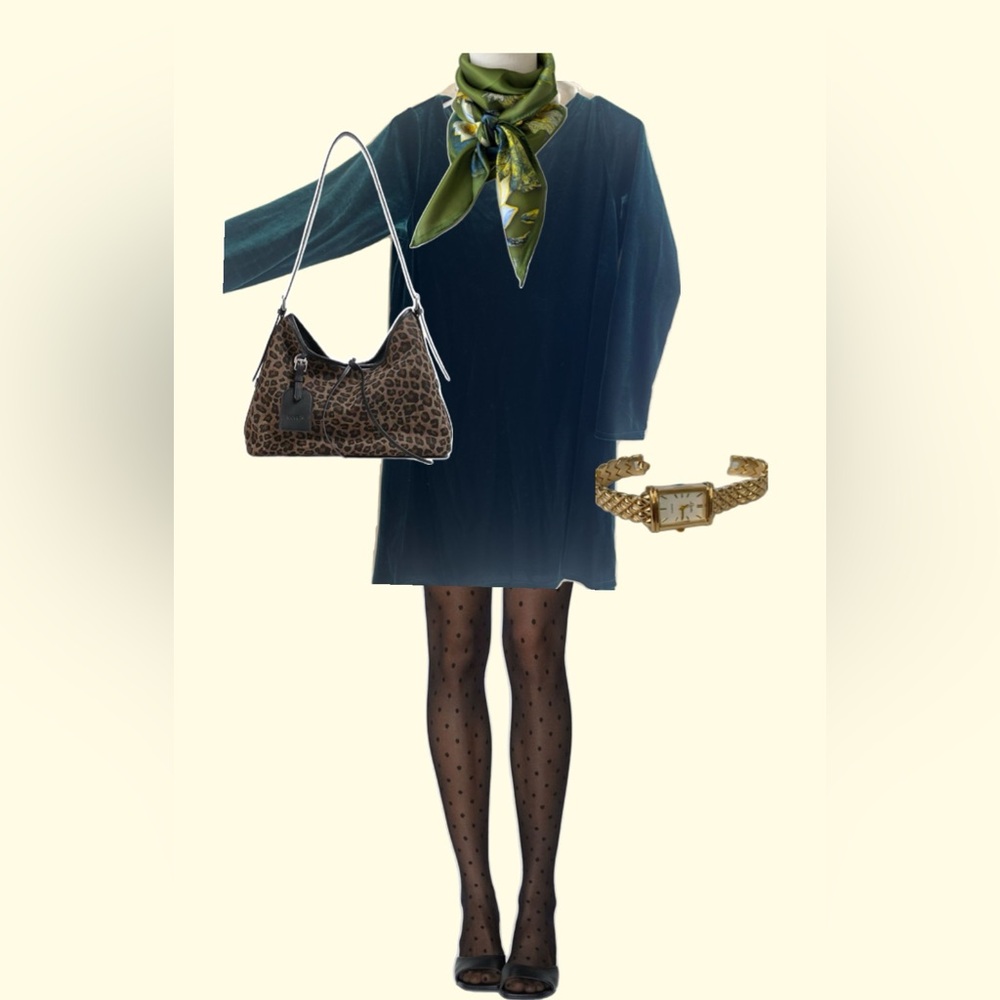 GREEN VELVET DRESS